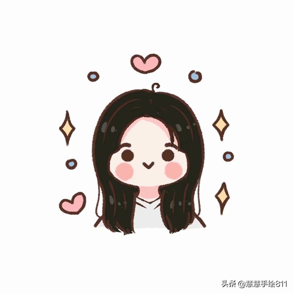 蜡笔娃娃手绘头像可爱,卡通女生头像小清新可爱简单手绘