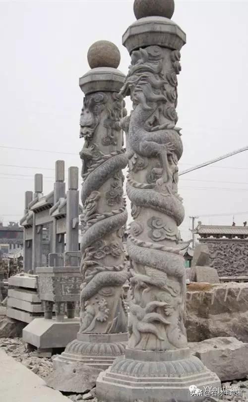 大型大理石石雕龙柱,石雕龙柱作品大全