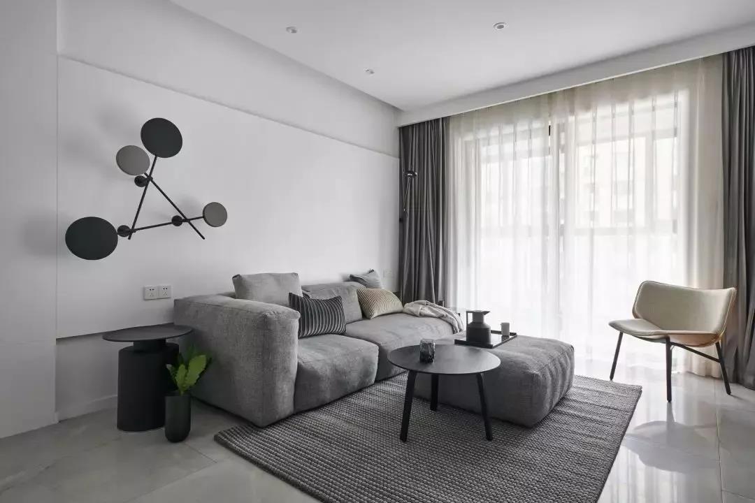 摩卡灰地砖客厅效果图,灰咖色客厅地砖装饰效果