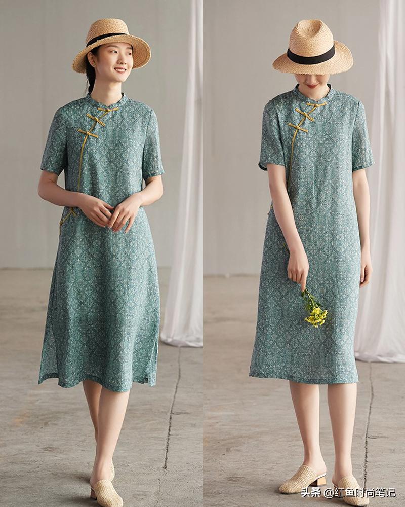 生活复杂才要穿得简单，这10套宽松舒服的棉麻风裙子，显气质