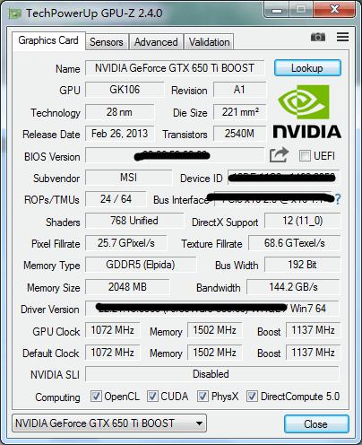 微星gtx650ti只转一个风扇,微星gtx650tiboost1g显存