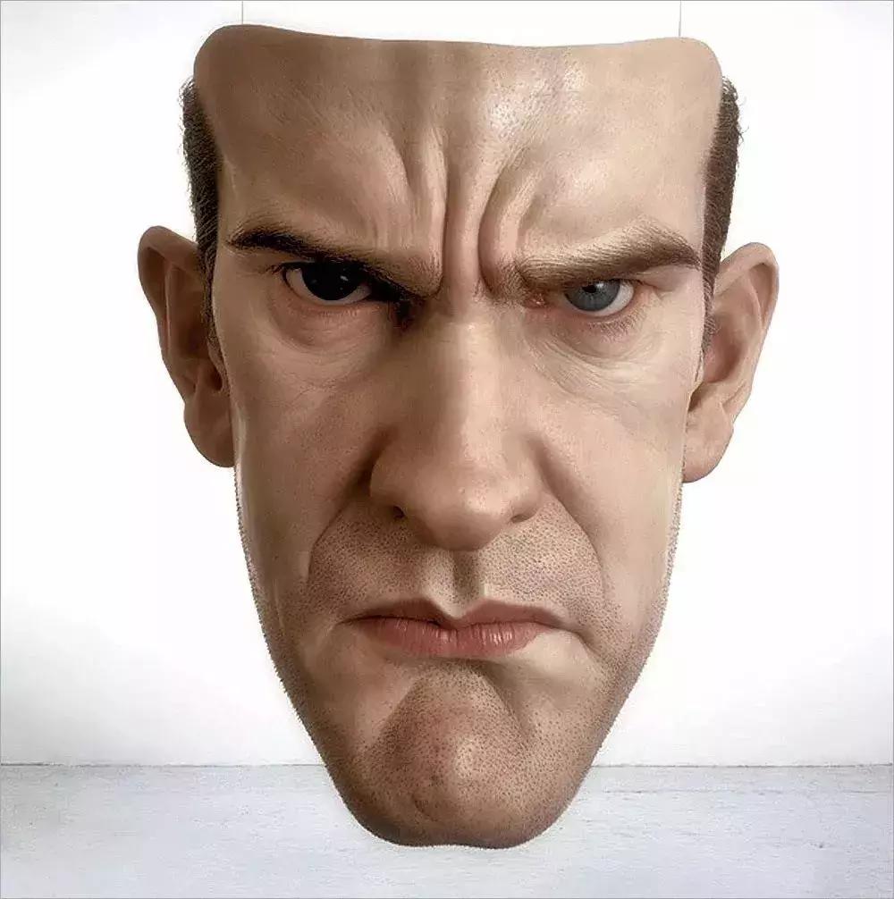 令人难以置信的活雕塑,逼真人脸雕塑视频