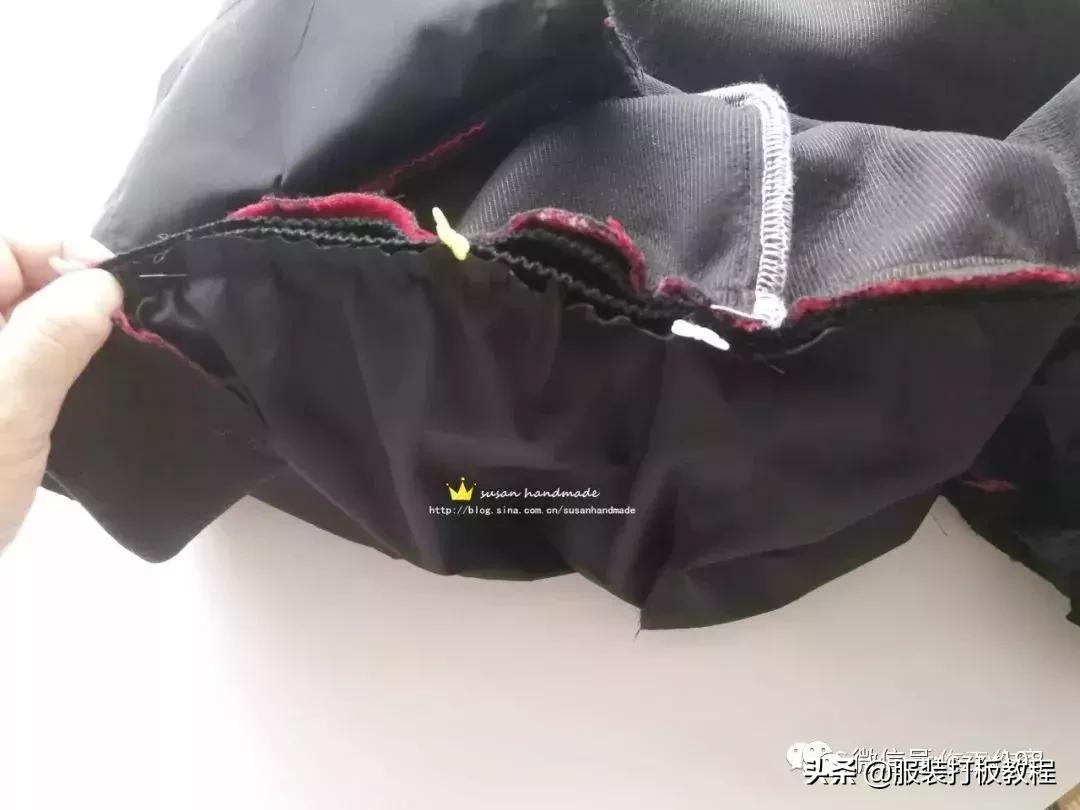 pu拼接呢外套,呢子拼接短款裁剪视频