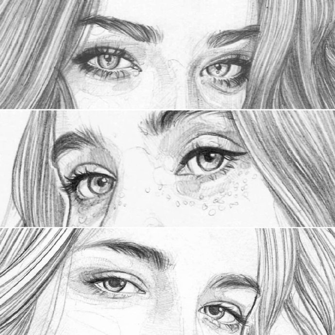 最美眼睛画法,高颜值美少女眼睛画法