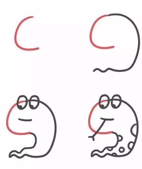 26个英文字母的画法创意简笔画,26幅有趣的字母简笔画