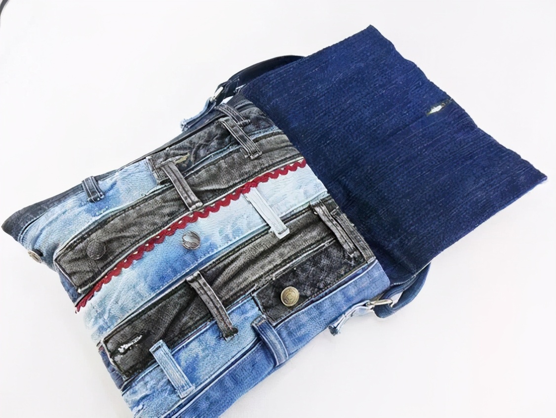 旧的牛仔裤能做什么收纳,旧牛仔裤不要扔改一个包包