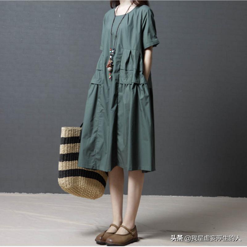 棉麻韩版宽松连衣裙120斤到220斤,宽松棉麻连衣裙高端大气上档次