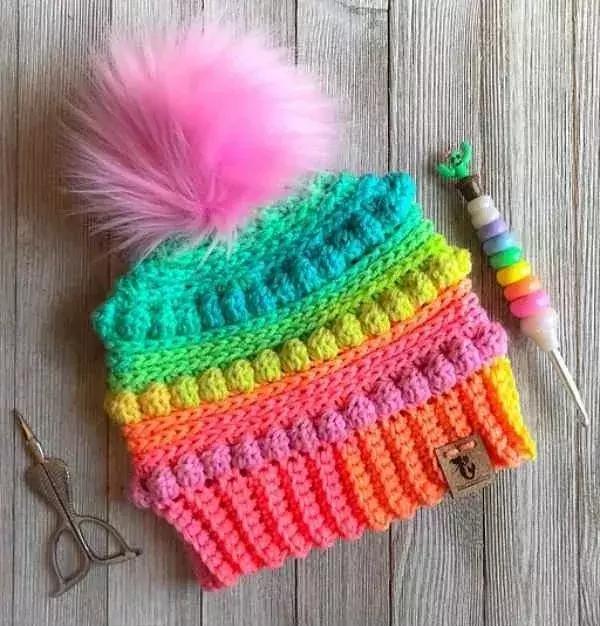 1-3岁宝宝护耳帽子钩法图解,6-12岁儿童帽子针织教程图解