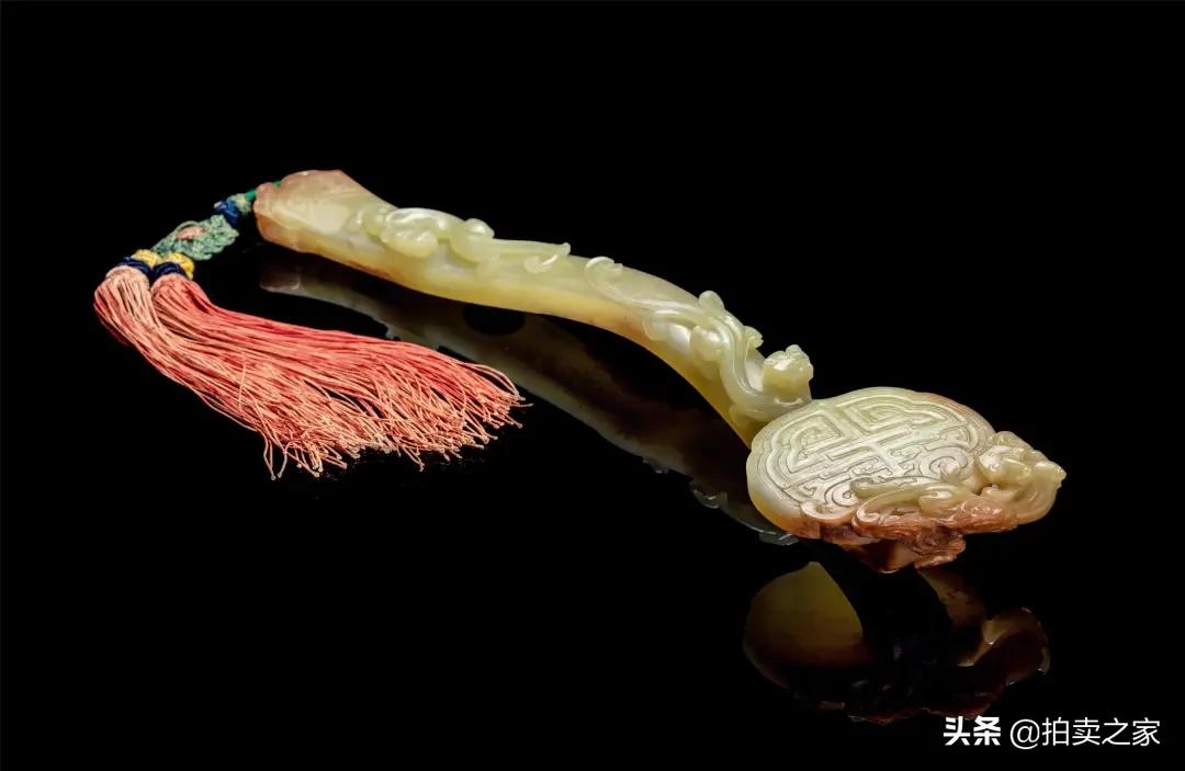 博物馆鉴赏乾隆玉雕,清乾隆白玉玉雕灵芝如意