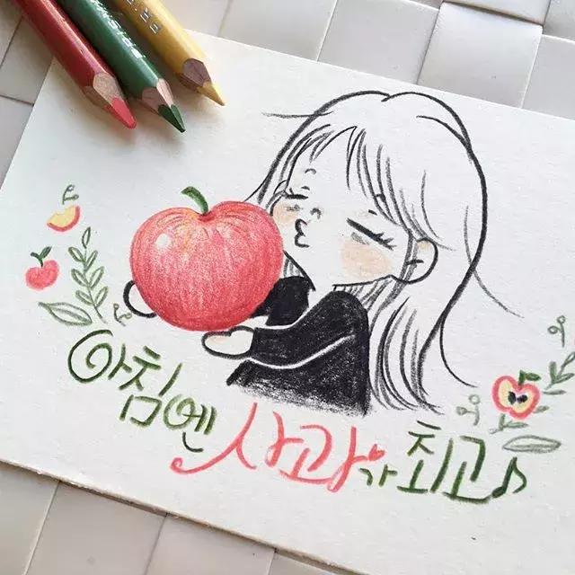 彩铅画古风人物简笔画,彩铅荷花简笔画几分钟就能学会