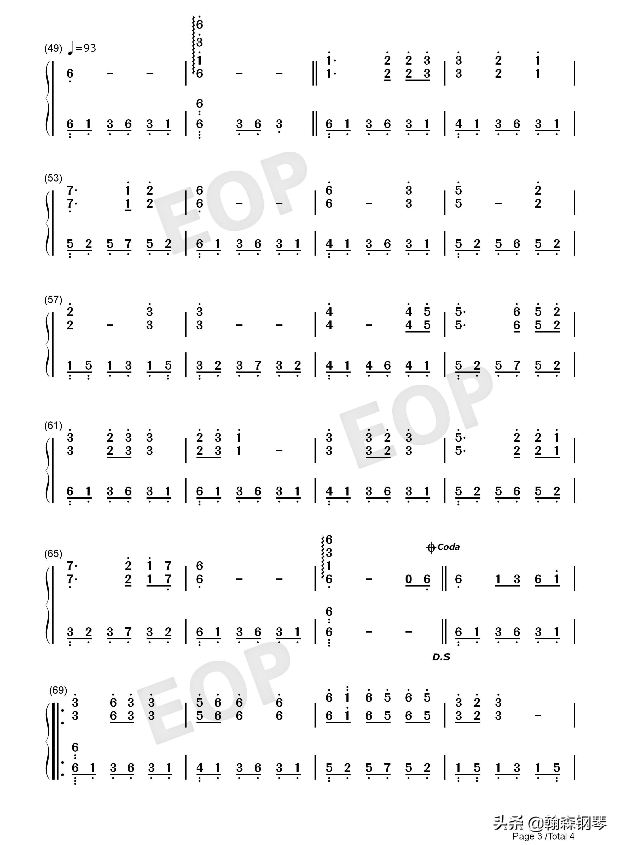 丁香花钢琴谱双手教学,丁香花钢琴简谱左右手完整版