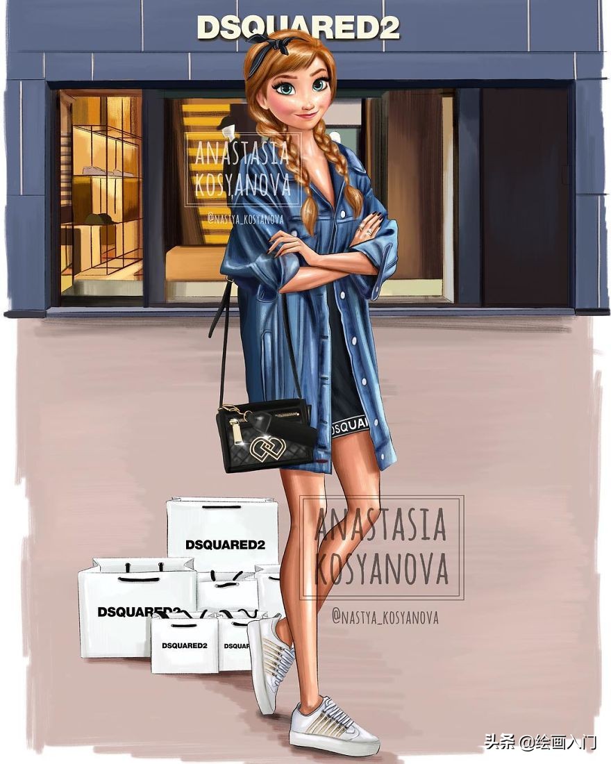 迪士尼复古插画,当迪士尼公主遇上复古画报风