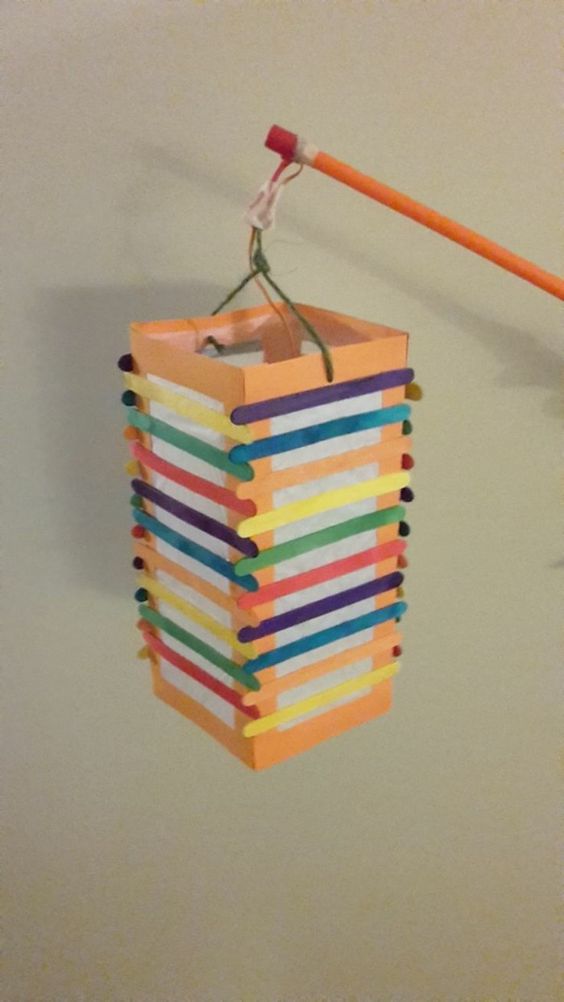 中秋灯笼手工简单又漂亮一年级,中秋儿童diy手提灯笼益智发光玩具