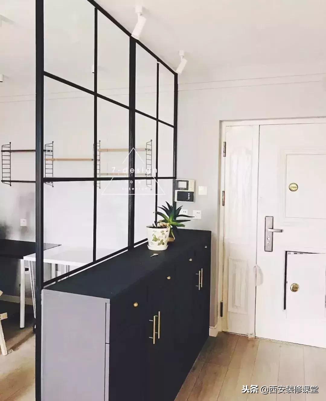 进门餐厅屏风隔断效果图轻奢,进门正对卫生间屏风隔断效果图