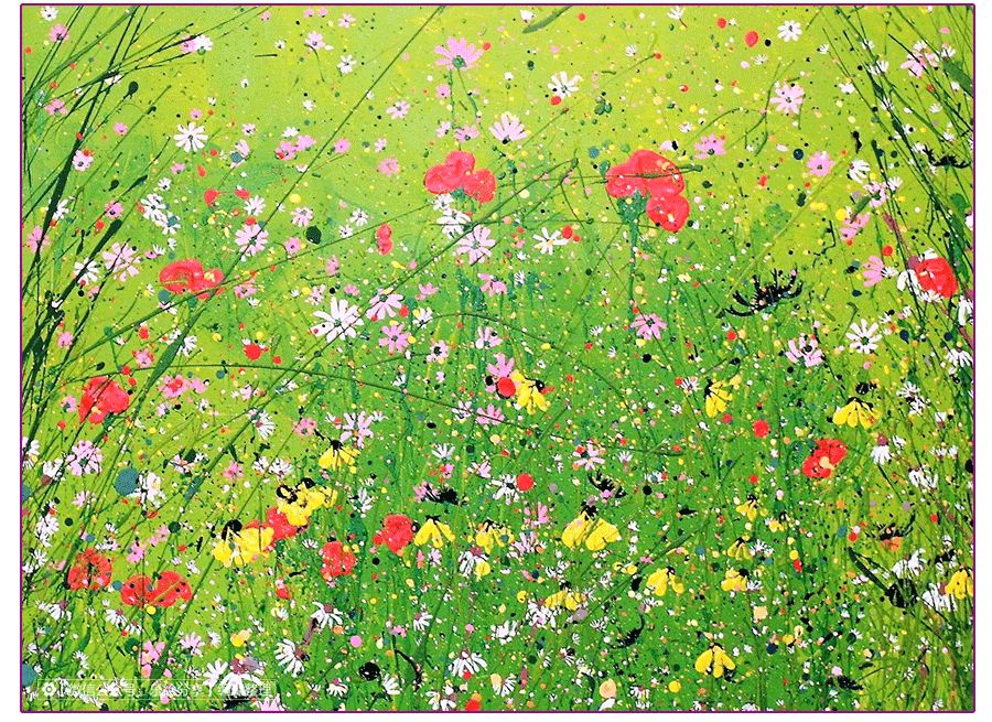 膏状水彩颜料绘画花草,藤蔓植物创意画颜料