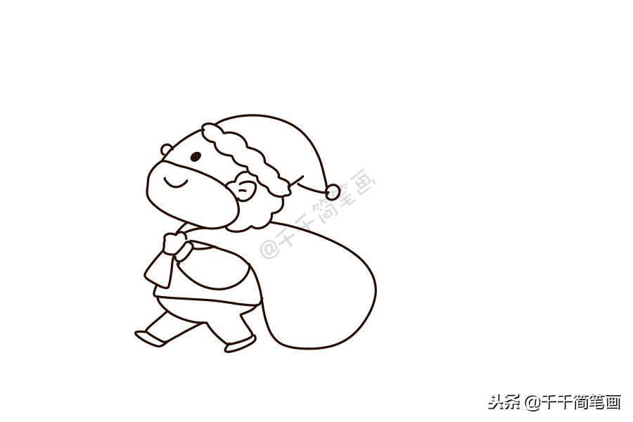 圣诞老人简笔画你收到礼物了吗,圣诞礼物盒简笔画