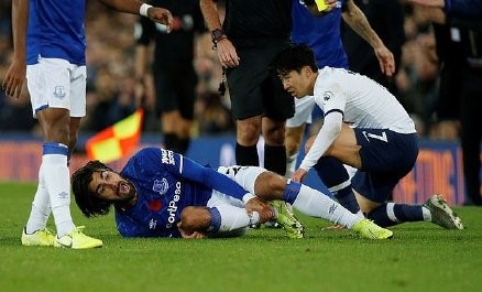 孙兴慜曼联倒地三分钟,孙兴慜在英超比赛中铲倒戈麦斯