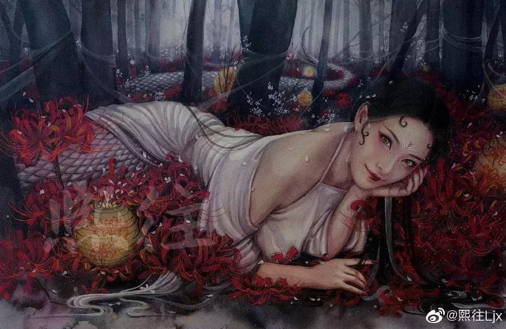 古风绘画线描,100张绝美古风女线描手绘