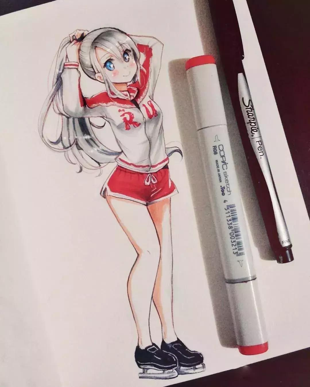 可爱动漫人物手绘马克笔,马克笔好看的动漫人物