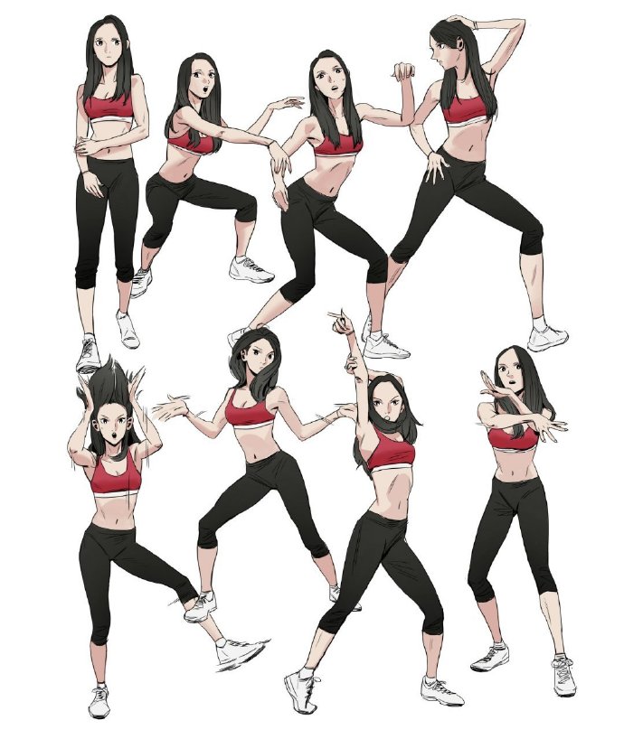 人体结构动漫画法素材,人体初学动作参考素材