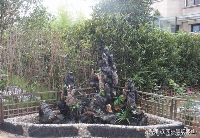 室内假山庭院假山,假山景观鱼池没假山底座怎么设计