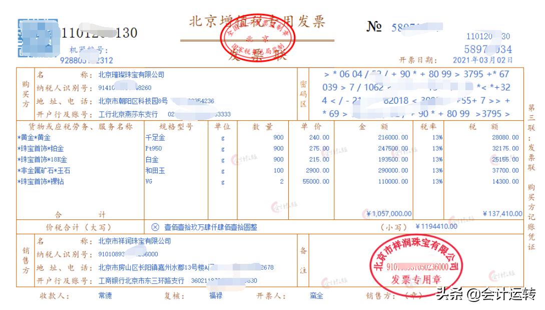 珠宝首饰行业会计账务处理流程,珠宝行业账务流程大全