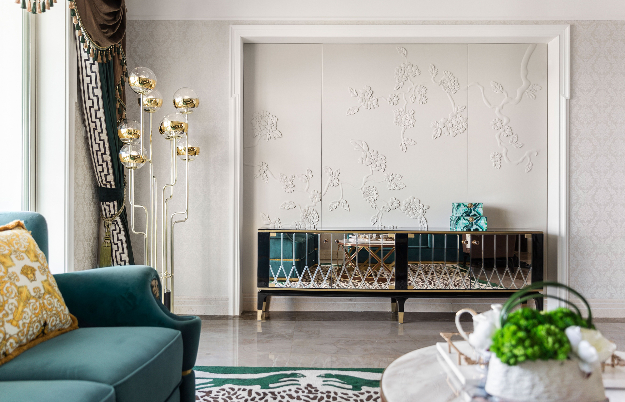 房子装修漂亮便捷的背景墙来啦,背景墙较短新中式效果图大全