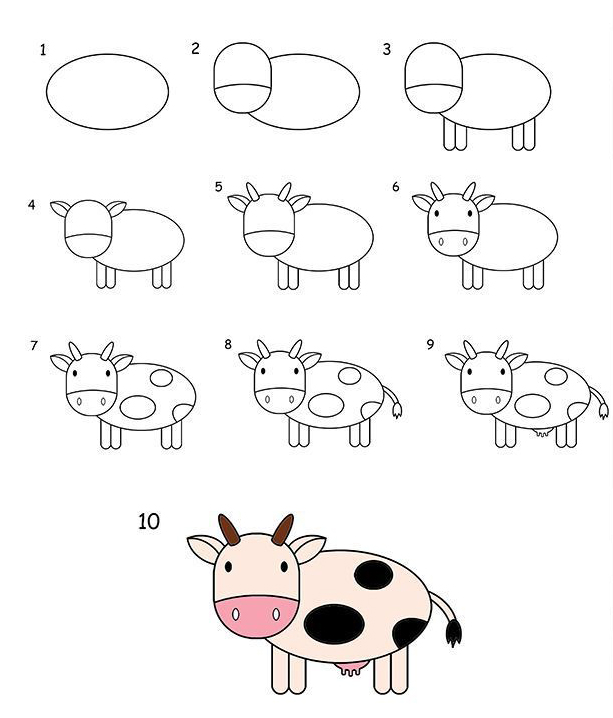 卡通图片动物大全可爱简单萌萌哒,简单画教程可爱小动物