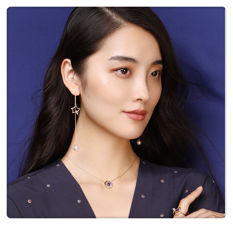 刘诗诗同款福禄耳环,刘诗诗多层杏叶耳环