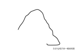 高大挺拔的山峰简笔画,山峰和草地简笔画