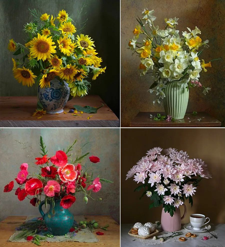 儿童画静物花卉,以花朵为主题的儿童画色彩丰富