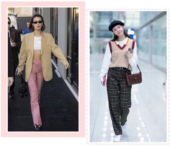 今年流行的简约风穿搭,简约时尚格子衣