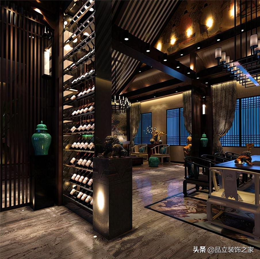 中式餐饮会所装修效果图,会所中式装修设计