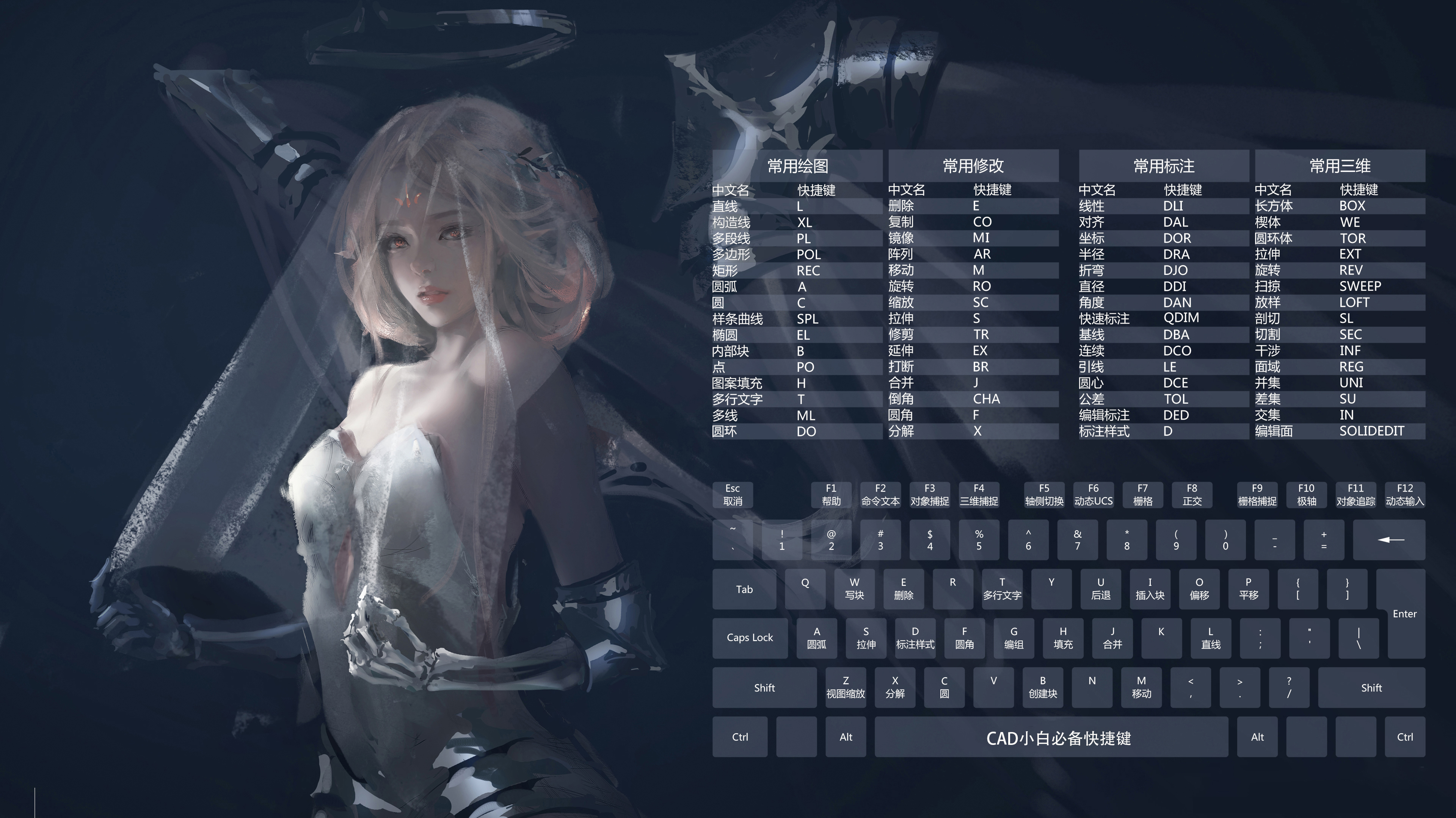 cad快捷键电脑壁纸高清图片,cad实用快捷键大全高清壁纸