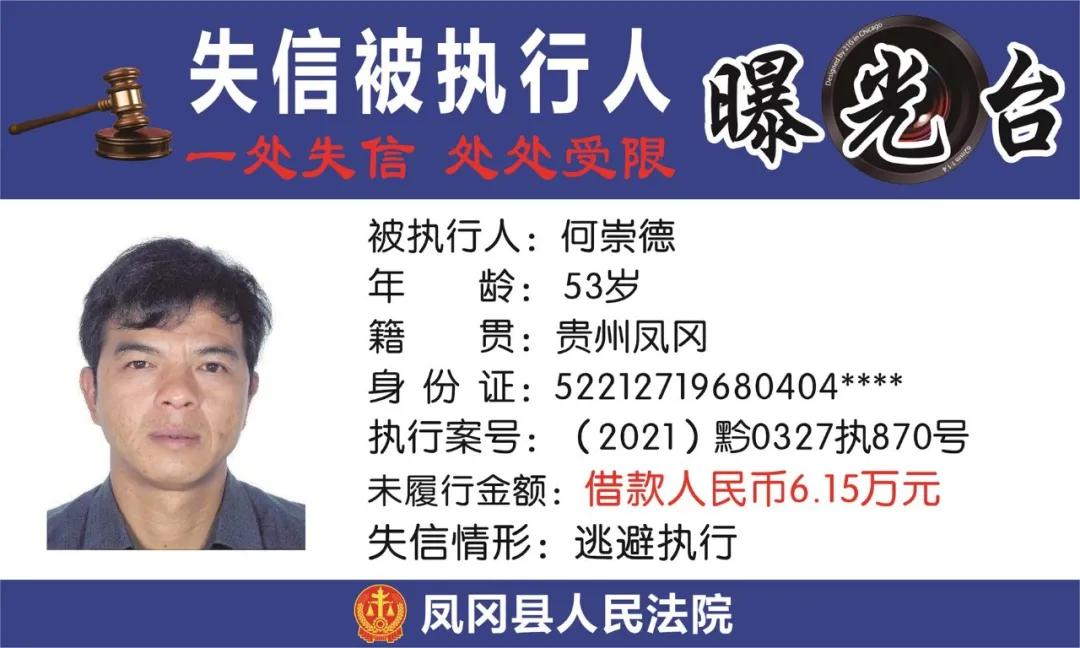 遵义凤冈失信被执行人名单,凤冈县失信被执行人曝光台