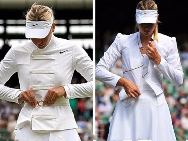 莎娃网球裙,莎娃退役后首现身表演赛