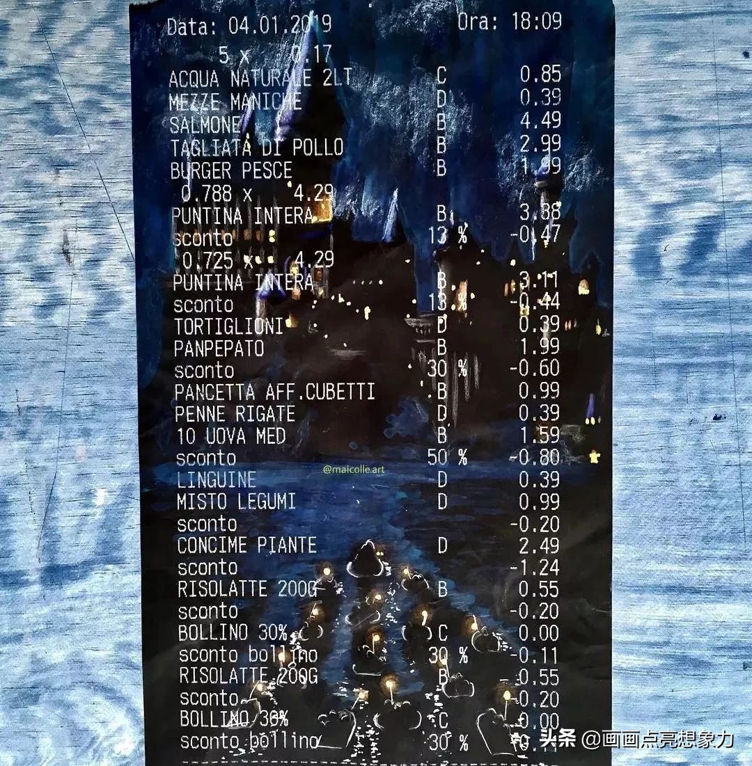 购物小票居然秒变名画?果然是天才少年的神操作