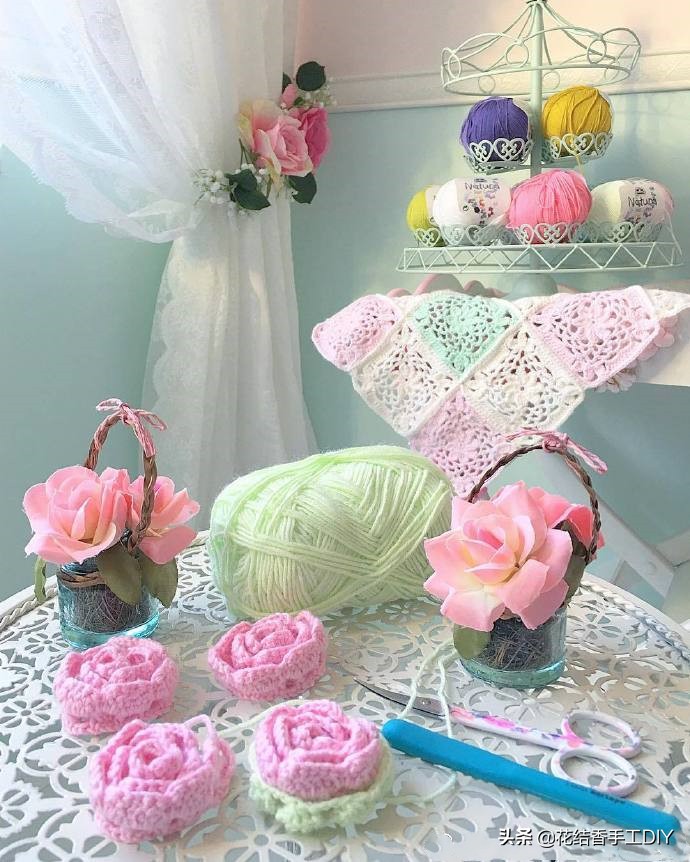 毛线编织少女视频教程,少女心满满的毛线手工制作