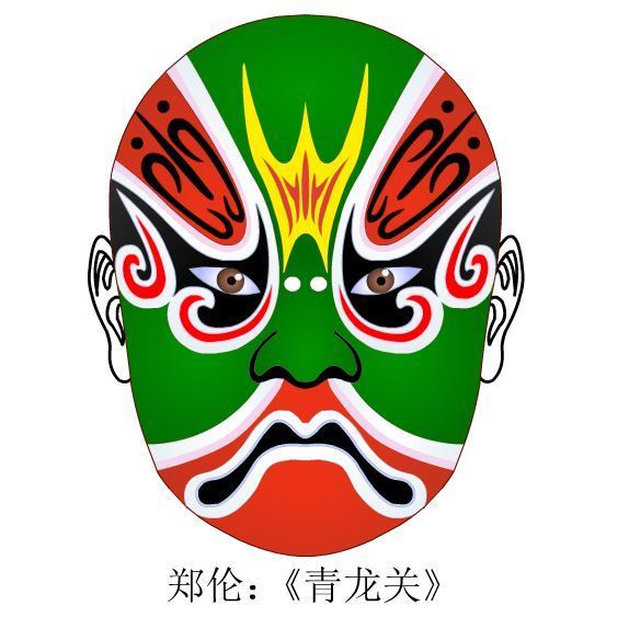 戏曲人物脸谱儿童画,自己创作的戏曲脸谱