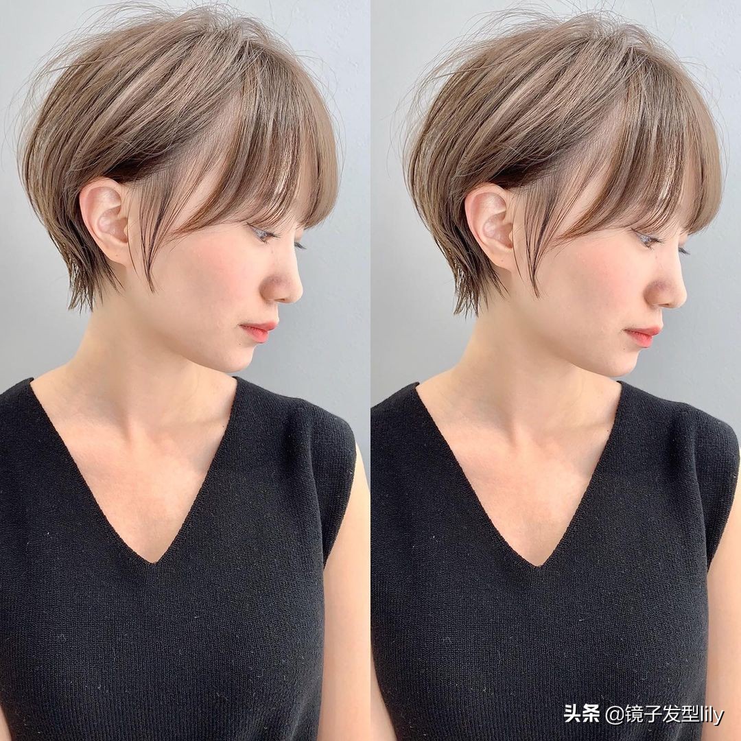 这才叫短发，效果就是不一样，你那只是把头发剪短了