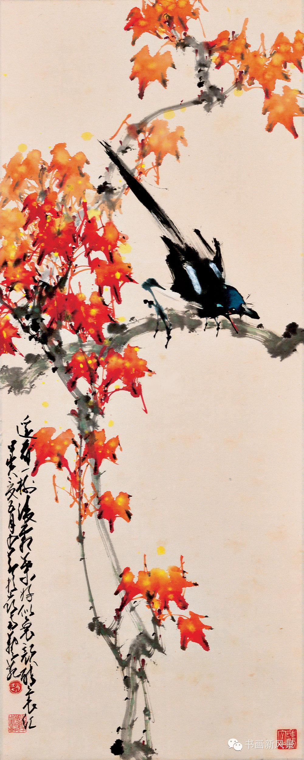 临岭南画派代表人物赵少昂笔意,赵少昂花鸟鱼虫作品