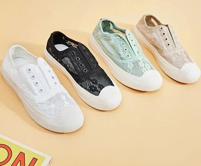 春款透气蕾丝懒人鞋,蕾丝亚麻懒人鞋