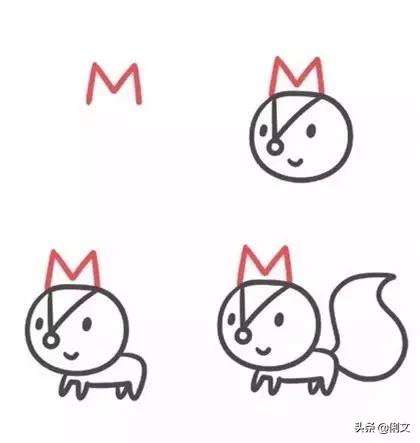 简笔画用字母m画一辆自行车,创意字母简笔画启蒙