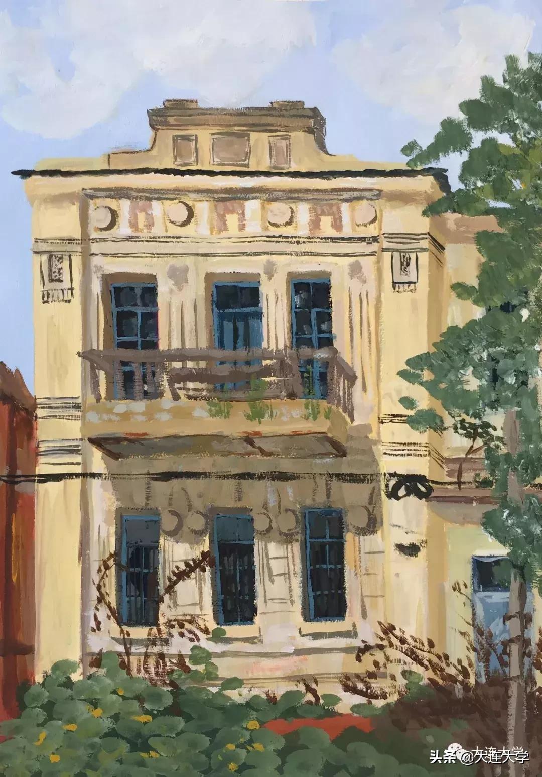 简单又好看的大连画,美丽大连我的家绘画