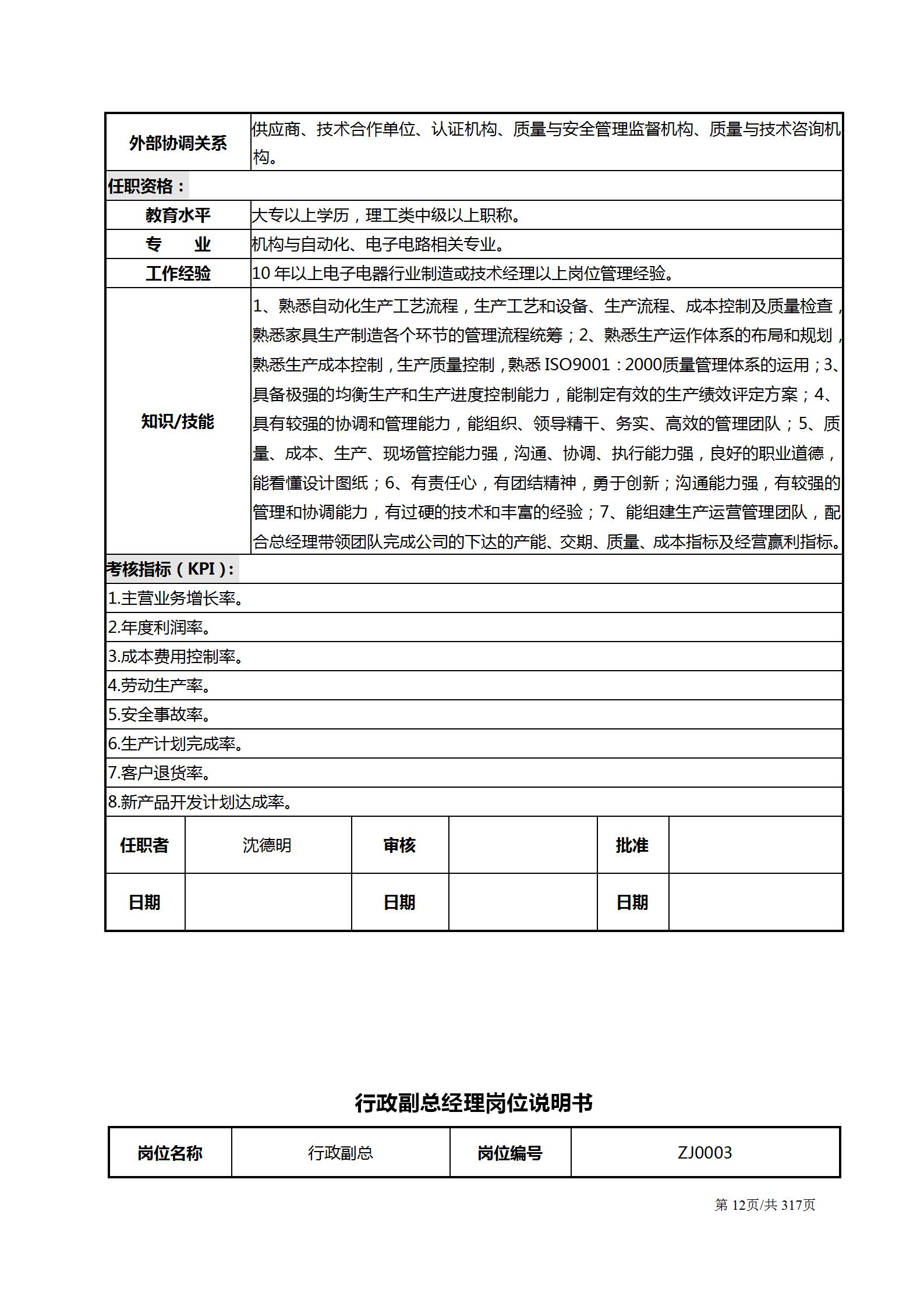 生产主管岗位认知与岗位职责,总经理助理岗位职责说明书