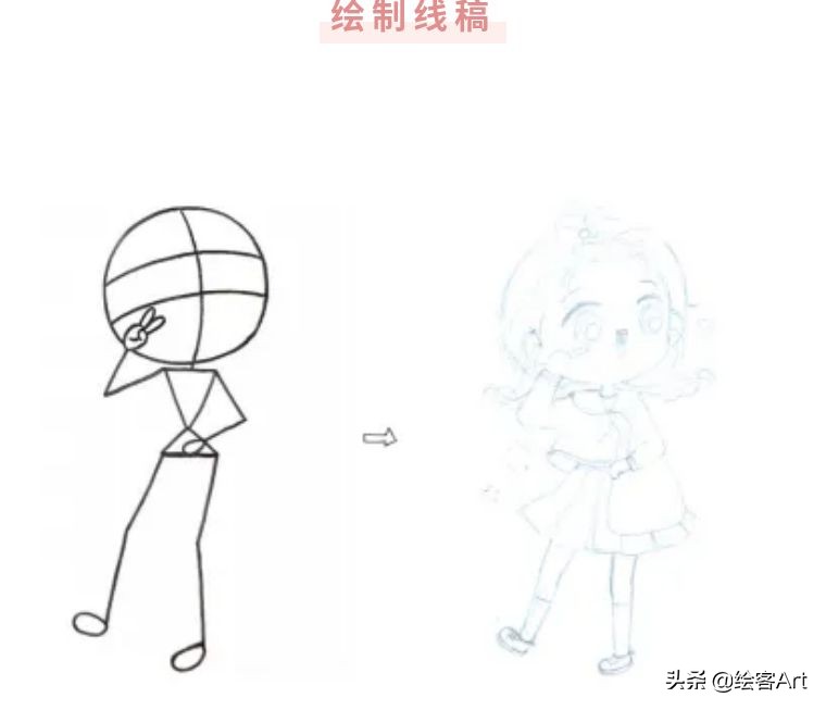 马克笔q版字母怎么画,马克笔手绘漫画少女q版