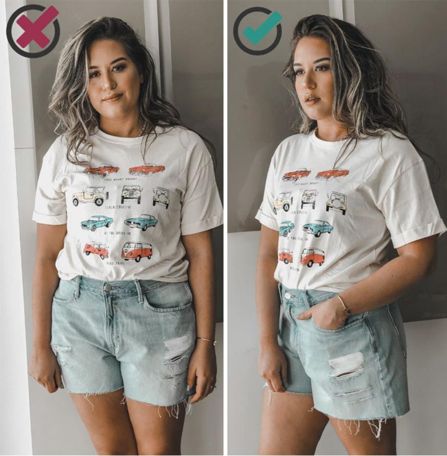 最好看又不显胖的拍照姿势,拍照怎么摆pose不显胖