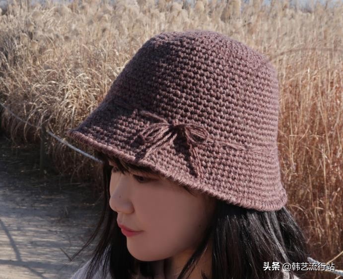 编织韩国帽,最简单的编织帽