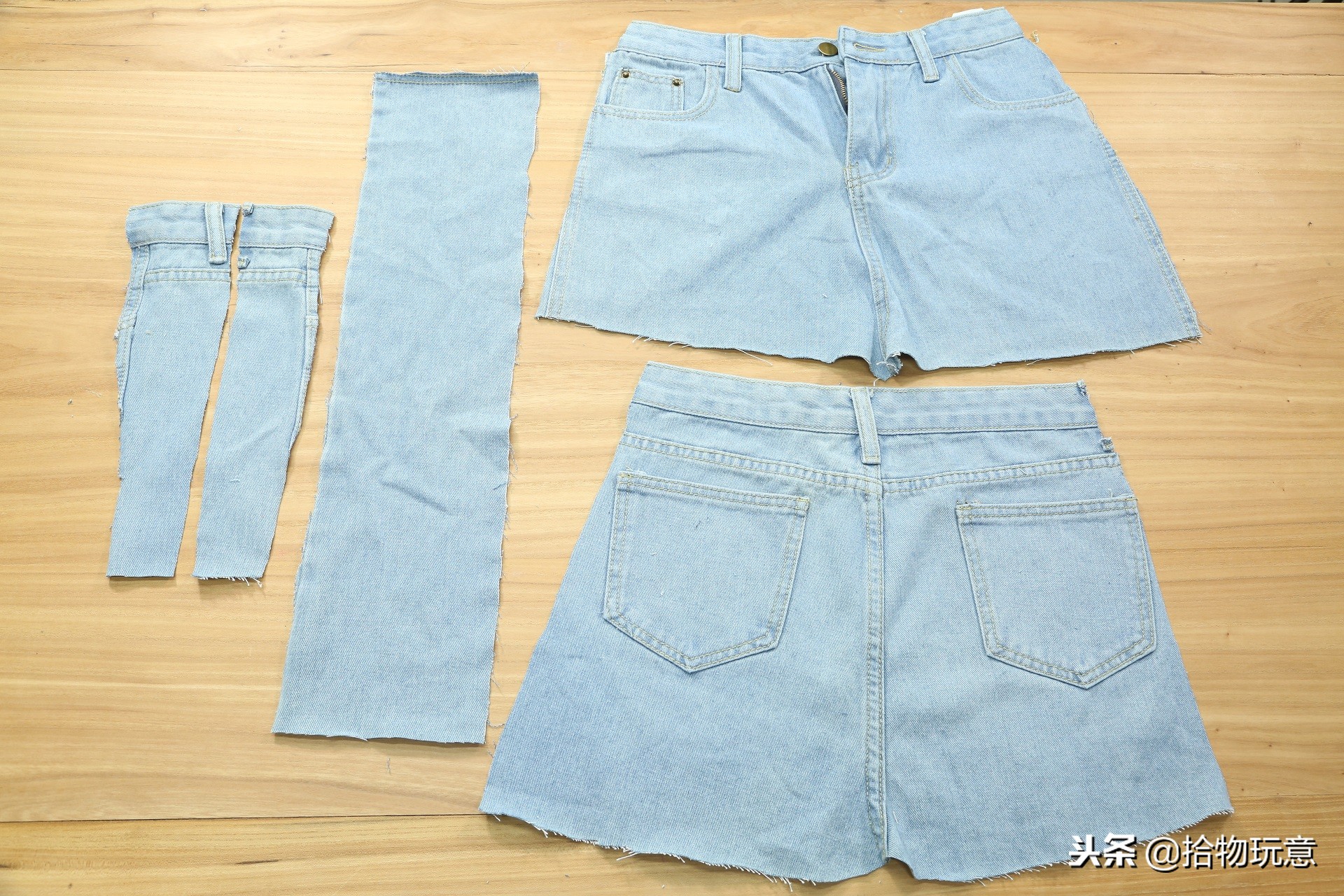 破旧裤子怎么改造裙子,破旧的裤子怎么改