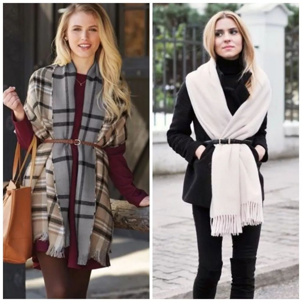 围巾怎样系秒变内搭,围巾自己织的怎么系